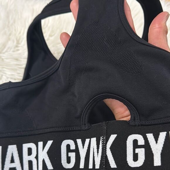 Gymshark Black Sports Bra Seamless Racerback Size M - Picture 6 of 8